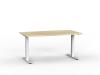 Agile desk fixed height White frame Atlantic Oak top