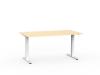 Agile desk fixed height White frame Nordic maple top