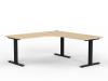 Agile workstation - fixed height Black frame- Nordic Maple top RH