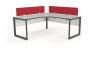 Anvil workstation Black with 2 modesty panels plus 2 x Red E panel screens