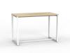 Anvil bar leaner table- White frame- Atlantic Oak top