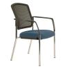 Mesh back guest chair with chrome frame - stackable
