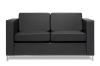 Carlo two seater sofa in Black leatherette upholstery