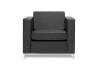Carlo single arm chair in Black leatherette upholstery