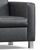 Cosmo two seater couch - Black vinyl- upholstery close up