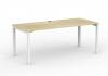 Cubit Desk- 1800- White- Atlantic Oak