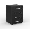 Cubit Mobile - 4 box Drawer -Black- Silver handles.