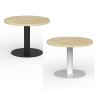 Cubit Polo coffee table- black & white base Atlantic Oak top