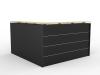 Cubit reception desk- Black & Atlantic Oak.