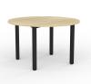 Cubit round meeting table- Black frame- Atlantic Oak top