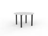 Cubit round meeting table- Black  frame- White top.