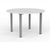 Cubit round meeting table- Silver frame- White top.