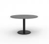 Cubit Polo round meeting table - Black base Silver top