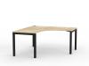 Cubit corner Workstation -1500 - Black frame- Atlantic Oak Top