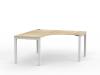 Cubit corner Workstation -1500 - White frame- Atlantic Oak Top