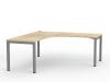 Cubit corner Workstation -1800 Silver frame- Atlantic Oak Top