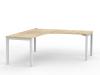 Cubit corner Workstation -1800 White frame- Atlantic Oak Top