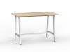 Cubit bar leaner table - White frame - Atlantic Oak top