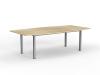 Cubit Board Table Silver Frame Atlantic Oak Top