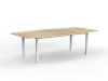 Cubit Board Table White Frame Atlantic Oak Top