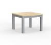 Cubit coffee table 600- Silver frame- Atlantic Oak top
