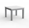 Cubit coffee table 600- Silver frame- White 1