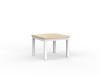 Cubit coffee table 600- White frame- Atlantic Oak top