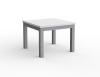 Cubit coffee table 600- silver frame with white top