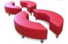 Curved Ottoman - Red Vinyl