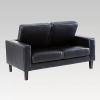 Della two seater sofa- Black PU vinyl 2