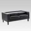 Della two seater sofa- Black PU vinyl 3