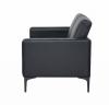 Della single arm chair - Black PU vinyl - side view