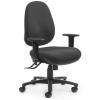 Delta 3 lever office chair- High back with arms- Black