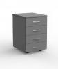 Eko mobile drawer unit - 4 box drawer - Silver finish
