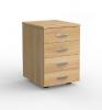 Eko mobile drawer unit - 4 box drawer - Tawa finish