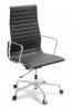 Eames replica High back classic boardroom chair Black leather - Chrome frame