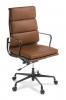 Eames replica boardroom chair - soft pad -High back- Tan Leather -Black frame