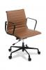 Eames replica boardroom chair - Classic upholstery -Mid back- Tan Leather -Black frame