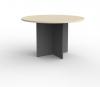 Eko Round Meeting Table Nordic Maple Top With Silver Base