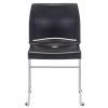 Envy stacker chair- Black front view.