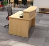 Ergoplan reception desk - Bow front desk with Hutch