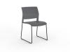 Game Skid base polypropylene chair Black Frame - Charcoal shell