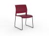 Game Skid base polypropylene chair Black Frame - Red shell