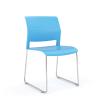 Game Skid base polypropylene chair-chrome frame-Aqua shell