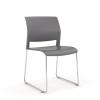 Game Skid base polypropylene chair-chrome frame-Charcoal shell