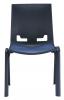Hitch stacking 4 leg chair Black frame - Navy seat