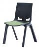 Hitch stacking 4 leg chair Black frame - Olive Green seat