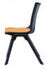 Hitch stacking 4 leg chair Black frame - Orange seat