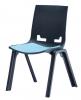 Hitch stacking 4 leg chair Black frame - Sky Blue seat