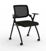 Hub mesh back folding chair- with Arms- Black